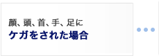 顔、頭、首、手、足にケガをされた場合