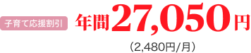 子育て応援割引 年間27,050円(2,480円/月)