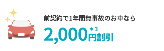 無事故割引は2,000円割引