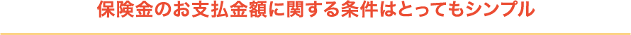 保険金のお支払金額に関する条件はとってもシンプル