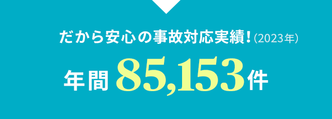 だから安心の事故対応実績！（2023年）年間85,153件