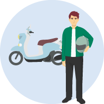 20代 男性排気量50ccのバイクの場合
