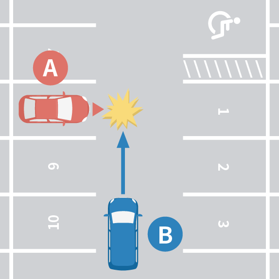 一方が駐車スペースから出る際の事故