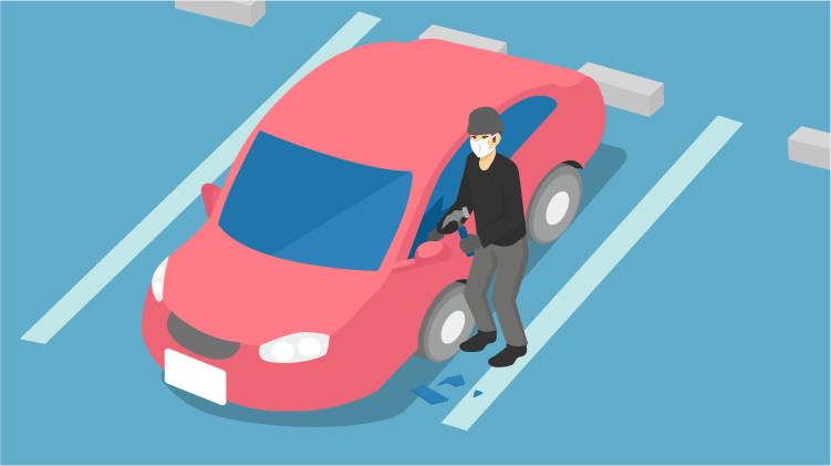 車上荒らしにあったら被害は自動車保険で補償される？