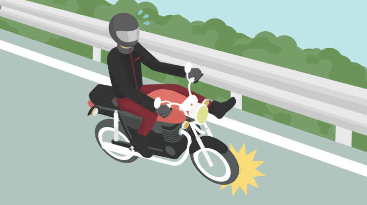 バイクで転倒！転倒によるケガの原因や被害を小さくする方法を解説