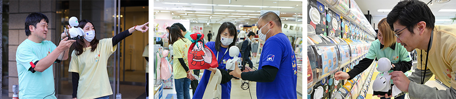 町を散歩しながらお買い物のお店に向かう。おもちゃ屋（福井）やカプセルトイ（旭川）を一緒に選んだ