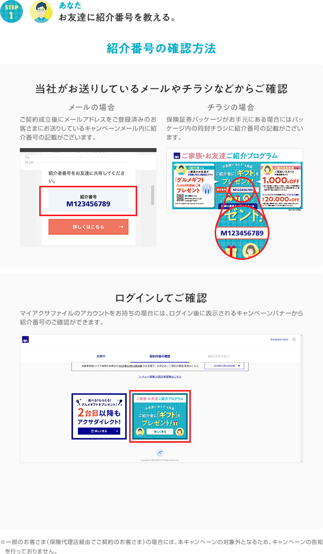 アクサダイレクトご家族 お友達ご紹介プログラム 紹介者用 Mgm