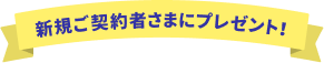 新規ご契約者さまにプレゼント!