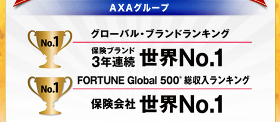 AXA�O���[�v�@�O���[�o����u�����h�����L���O�@�ی��u�����h3�N�A�����ENO.1�@FORTUNE Global500&reg;�����������L���O�@�ی���А��ENO.1