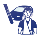 お車を運転中に、誤って電柱に激突しケガをした。