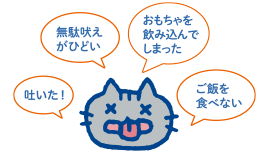 吐いた! 無駄吠えがひどい おもちゃを飲み込んでしまった ご飯を食べない
