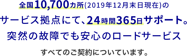 �S��10,700�����i2019�N12���������݁j�̃T�[�r�X���_�ɂāA24����365���T�|�[�g�B�ˑR�̌̏�ł����S�̃��[�h�T�[�r�X ���ׂĂ̂��_��ɂ��Ă��܂��B