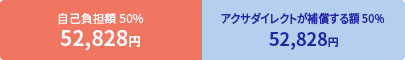 ���ȕ��S�z 50% 52,828�~ �A�N�T�_�C���N�g���⏞����z 50% 52,828�~