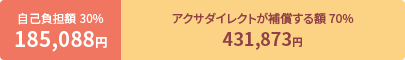 ���ȕ��S�z 30% 185,088�~ �A�N�T�_�C���N�g���⏞����z 70% 431,873�~